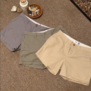 Lot of 3 Old Navy chino shorts NWOT
